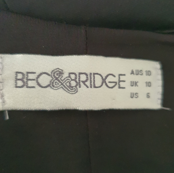 Bec & Bridge Size 10 Plunge Long Sleeve LBD - Picture 7 of 13